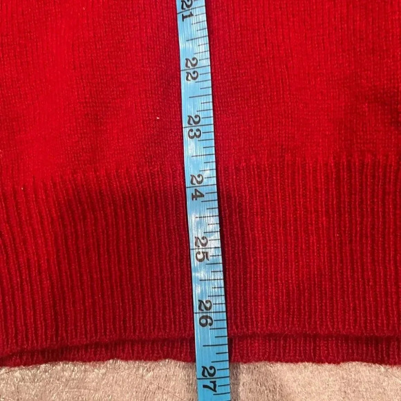 [XL]Vintage Polo Ralph Lauren Red Lamb Wool V Neck Men Sweater - Picture 5 of 6